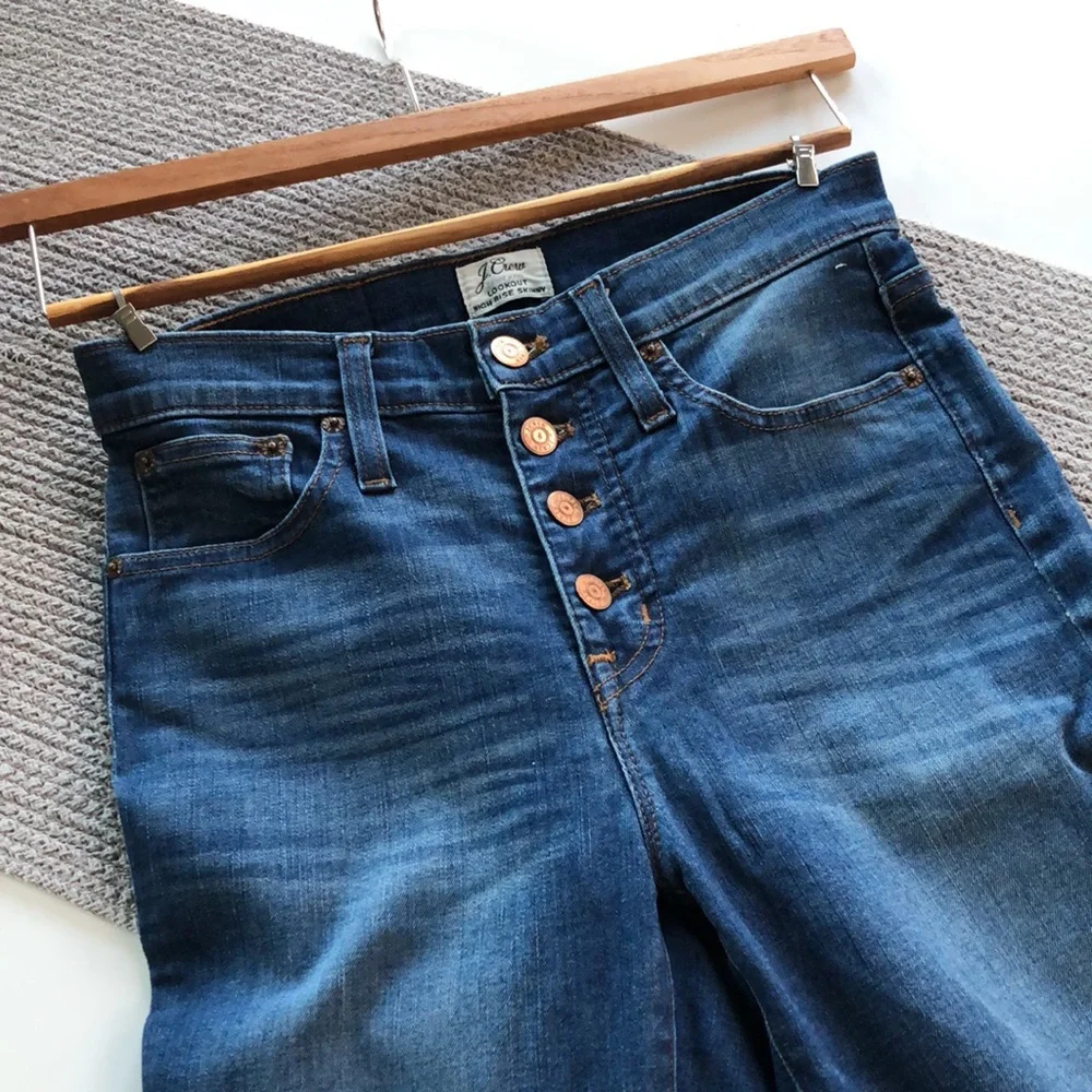 J. Crew Lookout High Rise Skinny Button Fly Skinny Jean Size 27 Tall